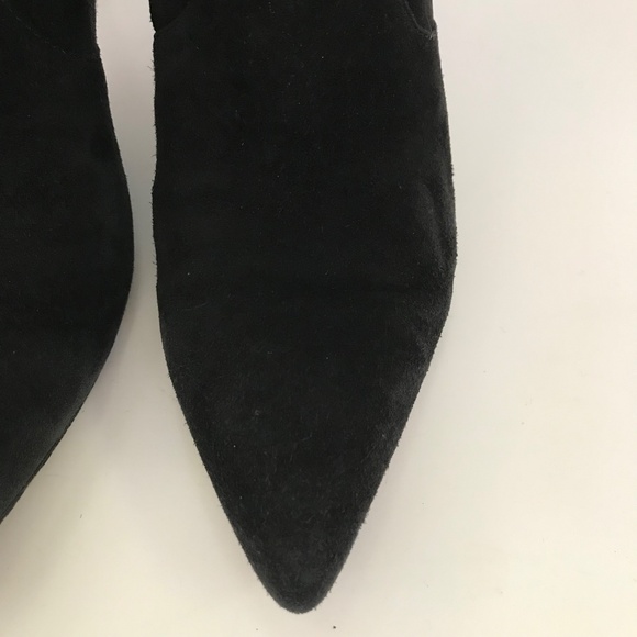 STUART WEITZMAN Black Suede Sock Boots Rapture Pointed Toe Size 8 Heels - Picture 4 of 16